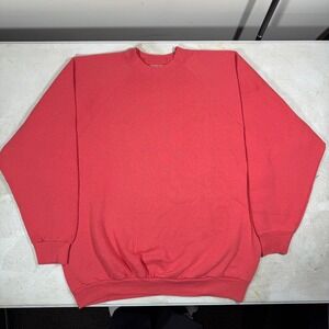 Vintage Fruit of the Loom Red Crewneck Sweatshirt Sz XL Made in USA Raglan
